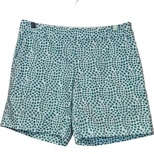 Cremieux Women's White And Green 100% Cotton‎ Shorts Size 4 Side Zip 7" Inseam